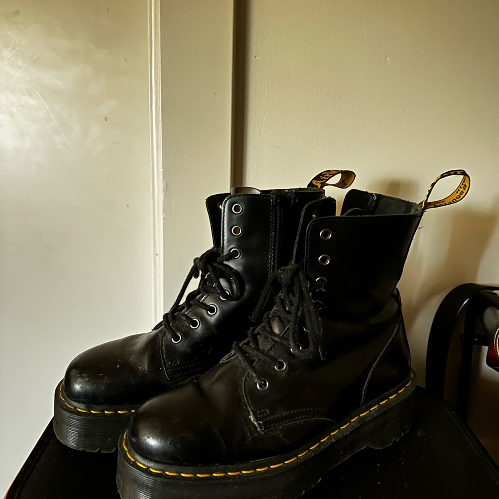 Black Lace-Up Platform Doc Martens